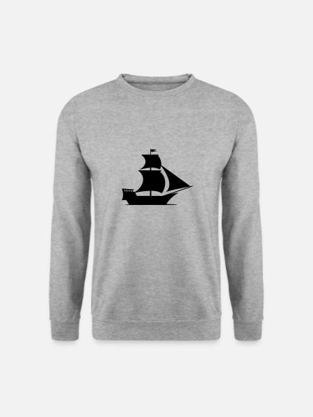 Piratenschiff - Unisex Pullover - Weißgrau meliert