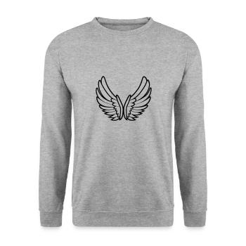 Angel Wings - Unisex Sweatshirt - salt & pepper - Front - Alina (178cm) & Michal (187cm)