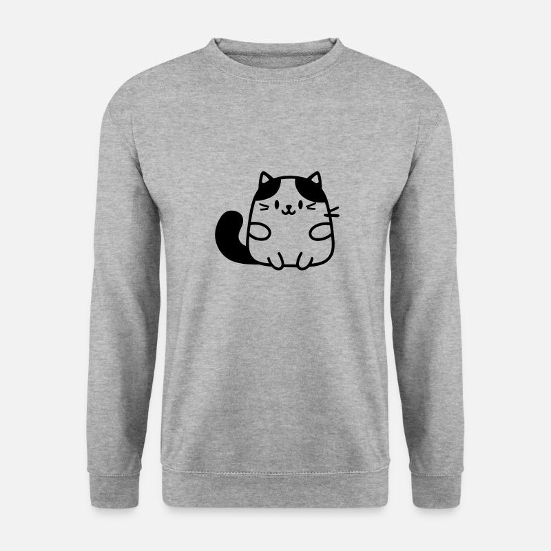 Katze - Unisex Pullover - Weißgrau meliert