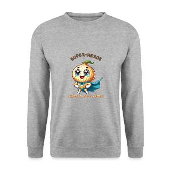 Superheld - Retter der Tränen - Unisex Pullover - Weißgrau meliert - Vorne - Alina (178cm) & Michal (187cm)