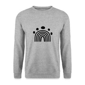 Regenbogen - Unisex Pullover - Weißgrau meliert - Vorne - Alina (178cm) & Michal (187cm)