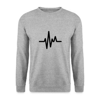 Pulse, heartbeat - Unisex Sweatshirt - salt & pepper - Front - Alina (178cm) & Michal (187cm)