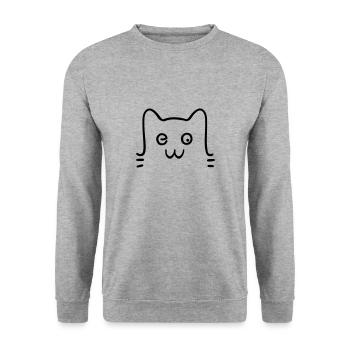Chat meow - Sweat-shirt Unisexe - gris chiné - Devant - Alina (178cm) & Michal (187cm)