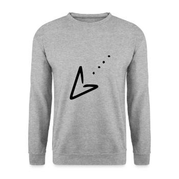 Flèche dessin croquis noir - Sweat-shirt Unisexe - gris chiné - Devant - Alina (178cm) & Michal (187cm)