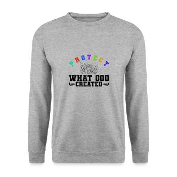 Protect Gods Creation Coral Reefs Christianity - Unisex Sweatshirt - salt & pepper - Front - Alina (178cm) & Michal (187cm)