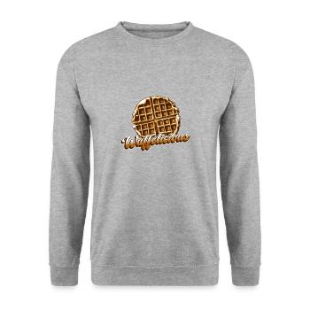 Waffle-Licious Funny Quote Waffle Gourmet - Sweat-shirt Unisexe - gris chiné - Devant - Alina (178cm) & Michal (187cm)