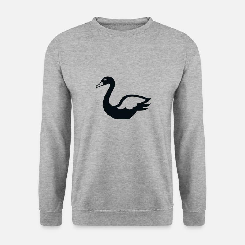 Schwan - Unisex Pullover - Weißgrau meliert