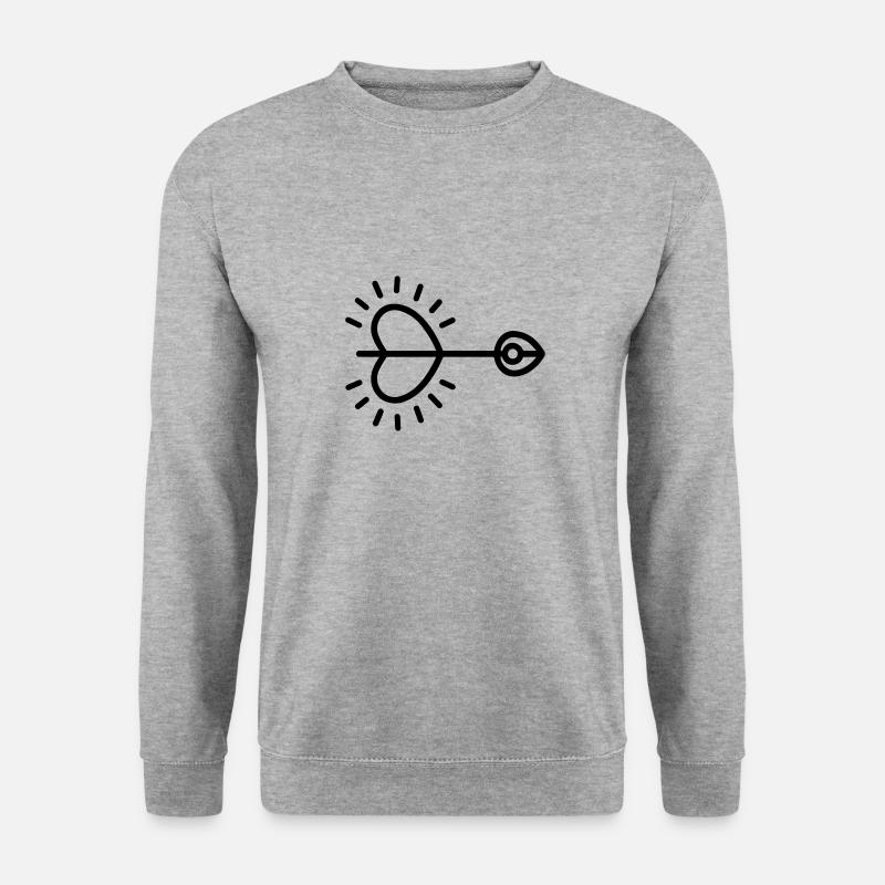 Herz-Pfeil - Unisex Pullover - Weißgrau meliert