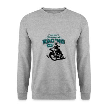 Motocross - Moto Cross - Supercross - MX - SX - Unisex Pullover - Weißgrau meliert - Vorne - Alina (178cm) & Michal (187cm)