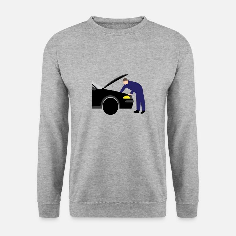 mechanic Automeachinker Werkstatt 3 687 - Unisex Pullover - Weißgrau meliert
