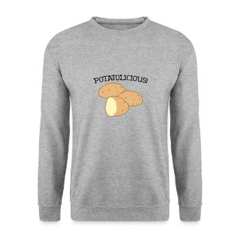 Kartoffeln: Gesundes Essen, Hobbykoch, Gemüse - Unisex Pullover - Weißgrau meliert - Vorne - Alina (178cm) & Michal (187cm)
