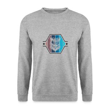 Wildtiere Tiere Natur Vögel Süße Eulen - Unisex Pullover - Weißgrau meliert - Vorne - Alina (178cm) & Michal (187cm)