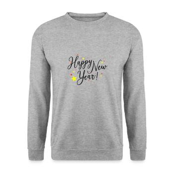 Happy New Year New Year New Year's Eve - Unisex Sweatshirt - salt & pepper - Front - Alina (178cm) & Michal (187cm)
