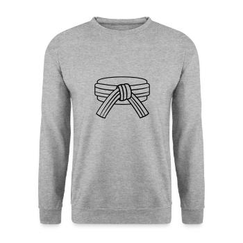 ceinture - Sweat-shirt Unisexe - gris chiné - Devant - Alina (178cm) & Michal (187cm)