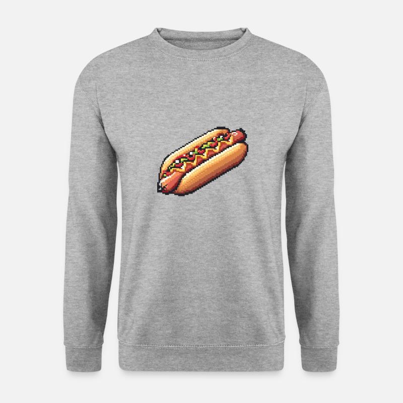 Hotdog Pixel Symbol - Unisex Pullover - Weißgrau meliert