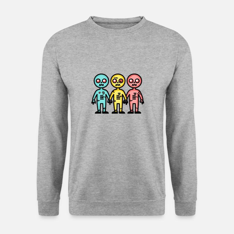 Zombies Halloween Niedlich - Unisex Pullover - Weißgrau meliert