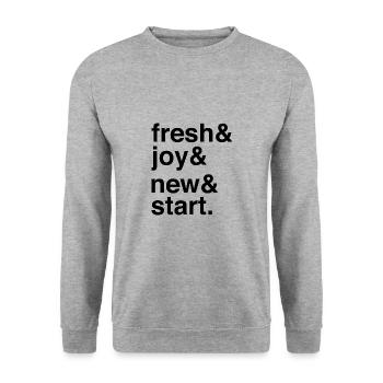 Un nouveau départ et une énergie positive pour de nouveaux voyages - Sweat-shirt Unisexe - gris chiné - Devant - Alina (178cm) & Michal (187cm)
