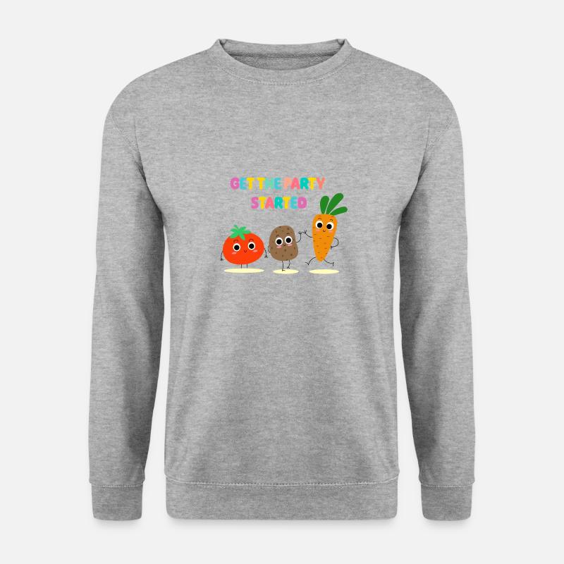 Veggie Party - Gemüseparty - Geschenkidee - Unisex Pullover - Weißgrau meliert