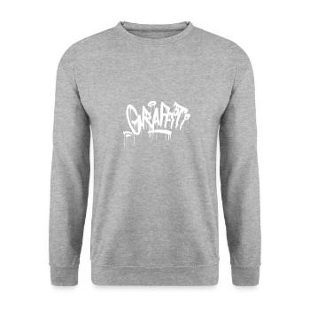 chemise graffiti gouttes blanc - Sweat-shirt Unisexe - gris chiné - Devant - Alina (178cm) & Michal (187cm)