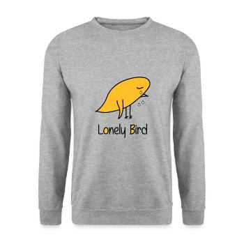 Lonely Bird - Sweat-shirt Unisexe - gris chiné - Devant - Alina (178cm) & Michal (187cm)