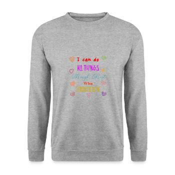 Jésus Jésus Jésus chrétien chrétien chrétien chrétien - Sweat-shirt Unisexe - gris chiné - Devant - Alina (178cm) & Michal (187cm)