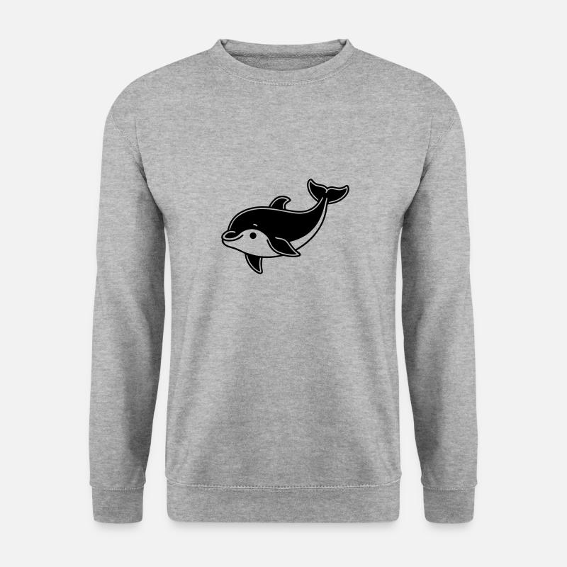 Delfin - Unisex Pullover - Weißgrau meliert