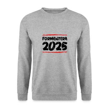 Formentera 2025 Saying - Unisex Sweatshirt - salt & pepper - Front - Alina (178cm) & Michal (187cm)