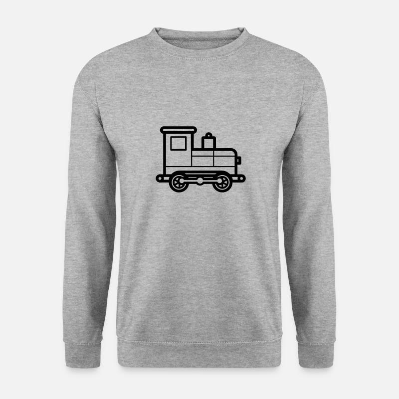 Lokomotive - Unisex Pullover - Weißgrau meliert