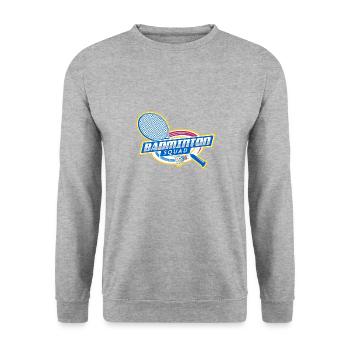 Badminton Squad Hobby Sports Funny Saying - Sweat-shirt Unisexe - gris chiné - Devant - Alina (178cm) & Michal (187cm)