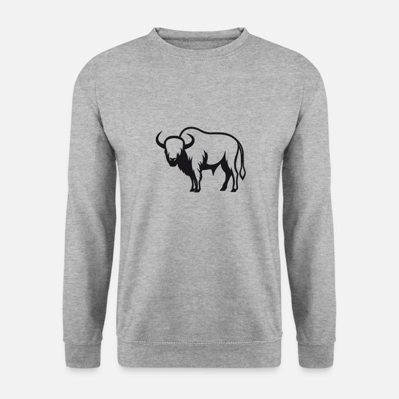 Büffel - Unisex Pullover - Weißgrau meliert