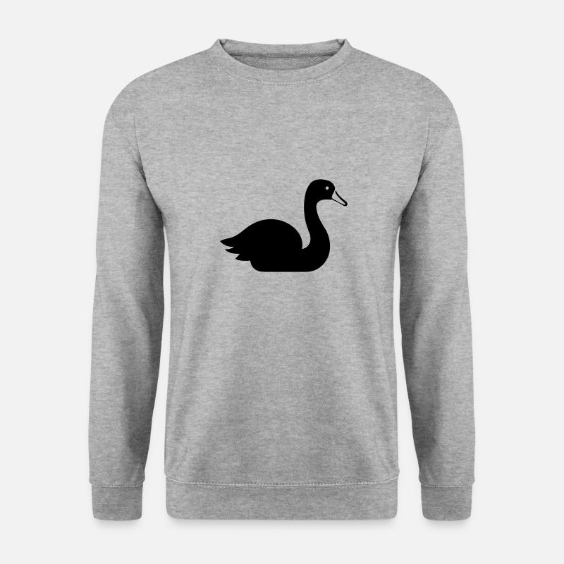 Schwan - Unisex Pullover - Weißgrau meliert