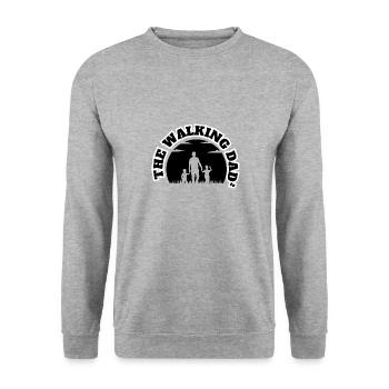 Le Papa Qui Marche² 2 Fils Noir - Sweat-shirt Unisexe - gris chiné - Devant - Alina (178cm) & Michal (187cm)