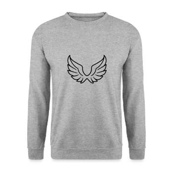 Angel Wings - Unisex Sweatshirt - salt & pepper - Front - Alina (178cm) & Michal (187cm)
