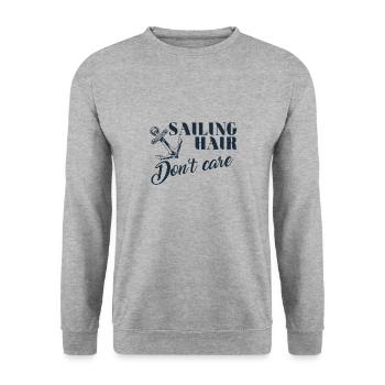 Sail hair but no matter funny sailor design - Unisex Sweatshirt - salt & pepper - Front - Alina (178cm) & Michal (187cm)