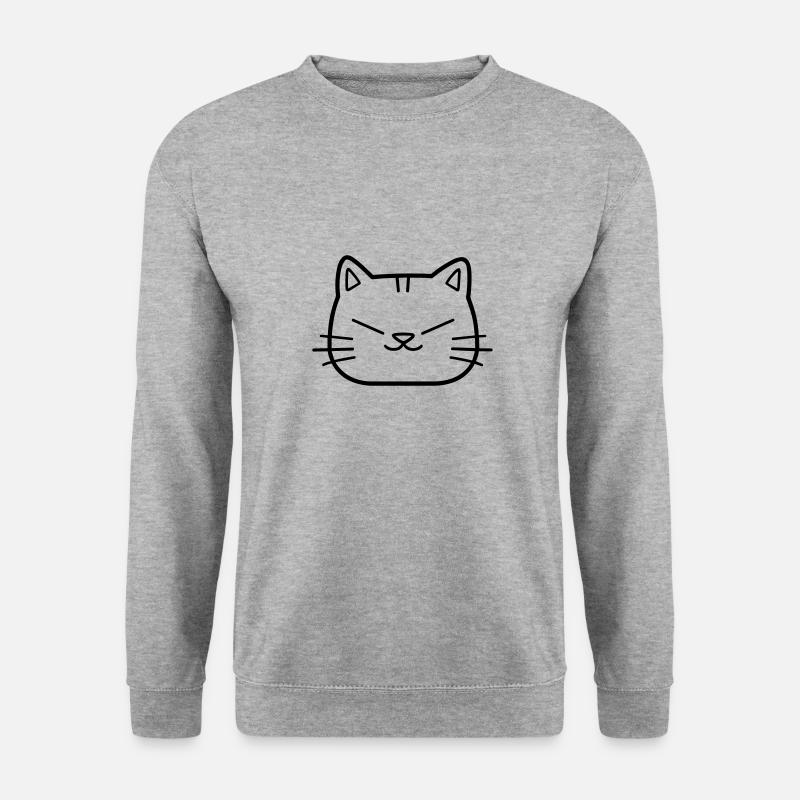 chat - Sweat-shirt Unisexe - gris chiné