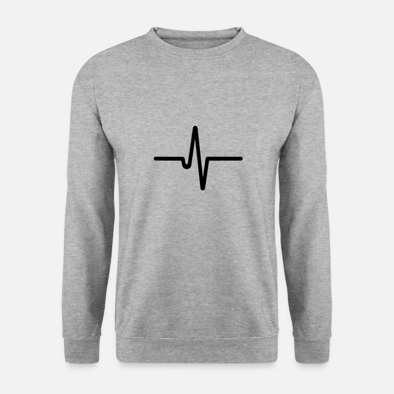 Herzschlag, Puls - Unisex Pullover - Weißgrau meliert