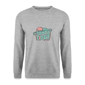 Santa Cruz Californie vintage rétro surfing ville - Sweat-shirt Unisexe - gris chiné - Devant - Alina (178cm) & Michal (187cm)