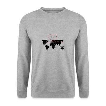 Vol en montgolfière Sky I Gift - Sweat-shirt Unisexe - gris chiné - Devant - Alina (178cm) & Michal (187cm)