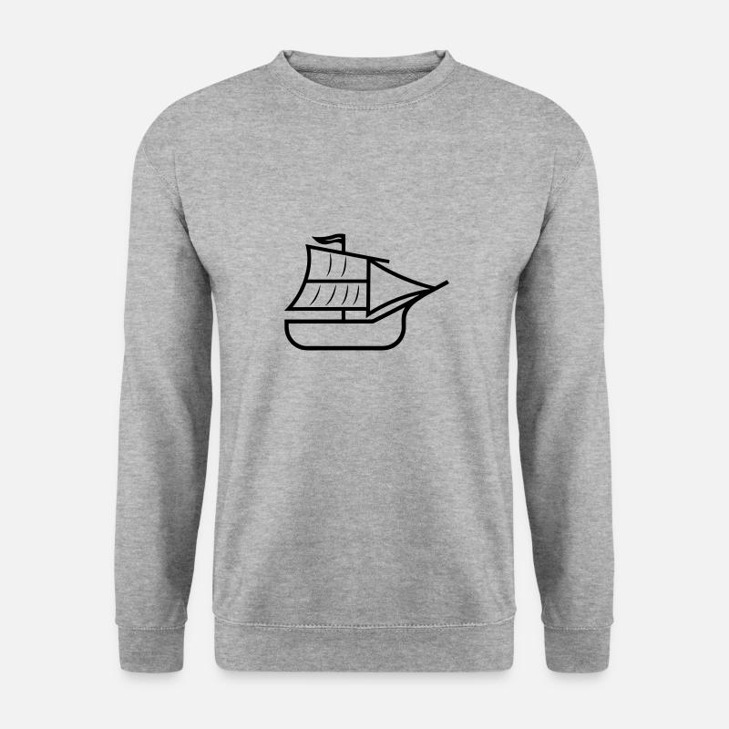 Piratenschiff - Unisex Pullover - Weißgrau meliert