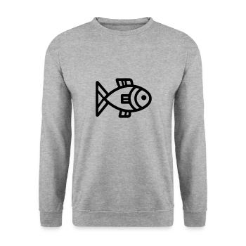 Fish - Unisex Sweatshirt - salt & pepper - Front - Alina (178cm) & Michal (187cm)