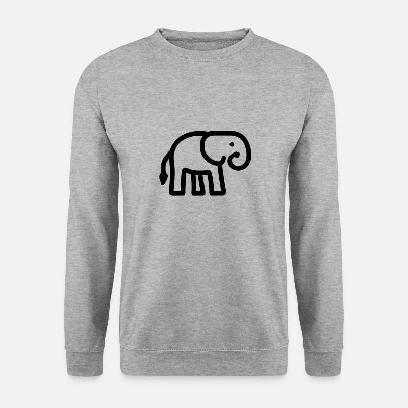 Elefant - Unisex Pullover - Weißgrau meliert