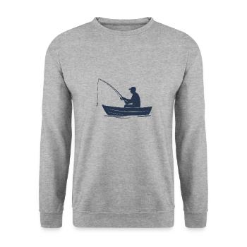 Pêche : calme, nature et jeux avec les poissons - Sweat-shirt Unisexe - gris chiné - Devant - Alina (178cm) & Michal (187cm)