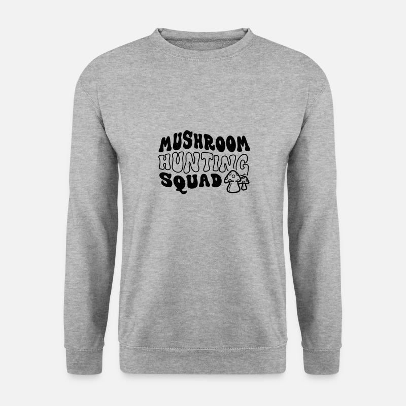 Mushroom Squad Lustiges Spru - Unisex Pullover - Weißgrau meliert