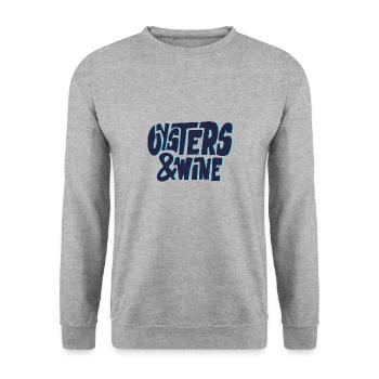 Manger Huîtres Fruits de Mer Vin Chef - Sweat-shirt Unisexe - gris chiné - Devant - Alina (178cm) & Michal (187cm)