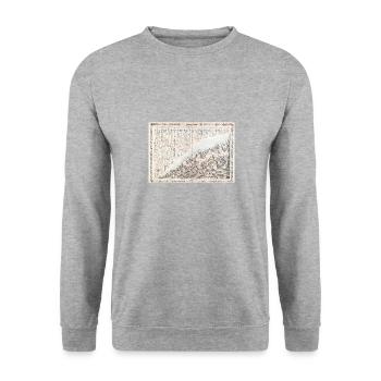 1855 Diagramm der Welten Berge und Flüsse - Unisex Sweatshirt - salt & pepper - Front - Alina (178cm) & Michal (187cm)