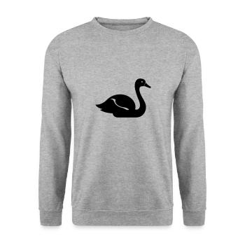 Schwan - Unisex Pullover - Weißgrau meliert - Vorne - Alina (178cm) & Michal (187cm)