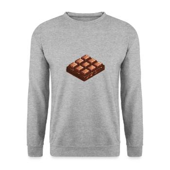Icône pixel chocolat - Sweat-shirt Unisexe - gris chiné - Devant - Alina (178cm) & Michal (187cm)