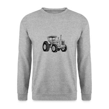 Traktor Symbol - Unisex Pullover - Weißgrau meliert - Vorne - Alina (178cm) & Michal (187cm)