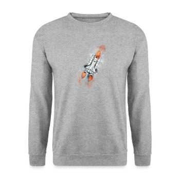 NASA - Unisex Sweatshirt - salt & pepper - Front - Alina (178cm) & Michal (187cm)