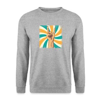 Rock and Roll - Unisex Pullover - Weißgrau meliert - Vorne - Alina (178cm) & Michal (187cm)